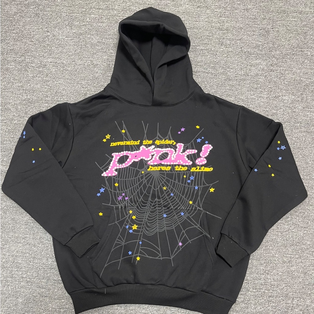 Black spider worldwide hoodie PINK